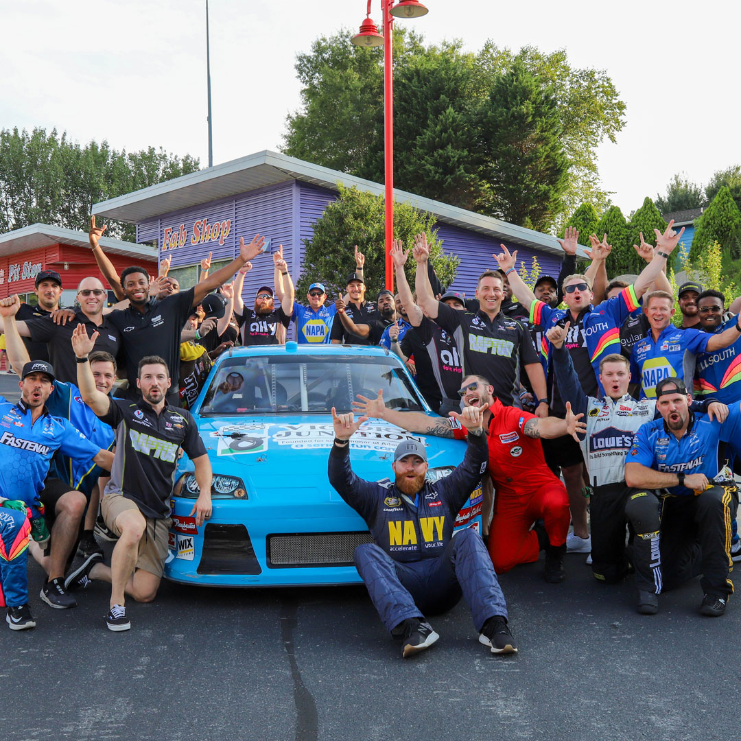 Pit crews join in on the fun at NASCARnival.